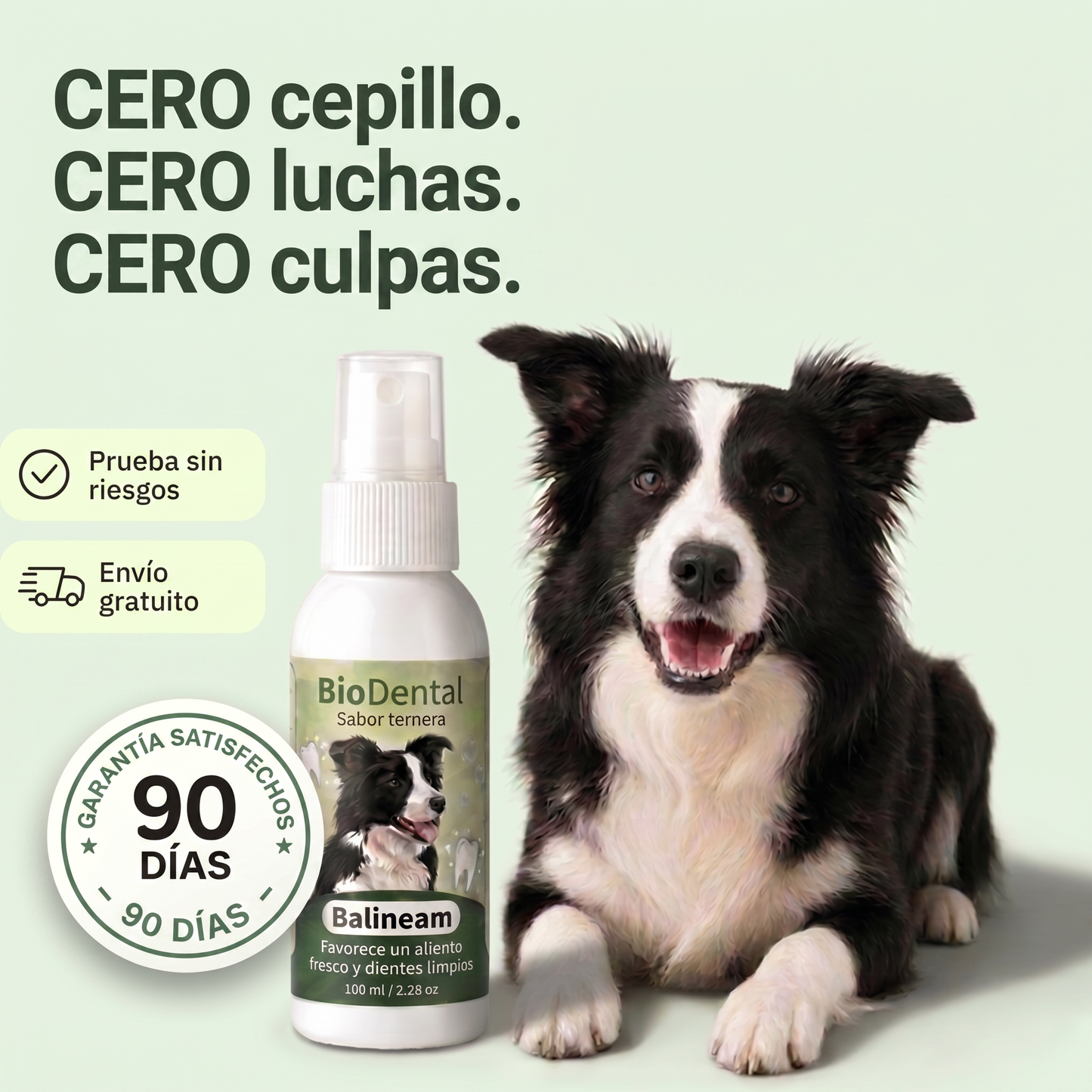 Spray Dental BauPaw™ – Elimina las bacterias causantes del sarro y el mal aliento en perros