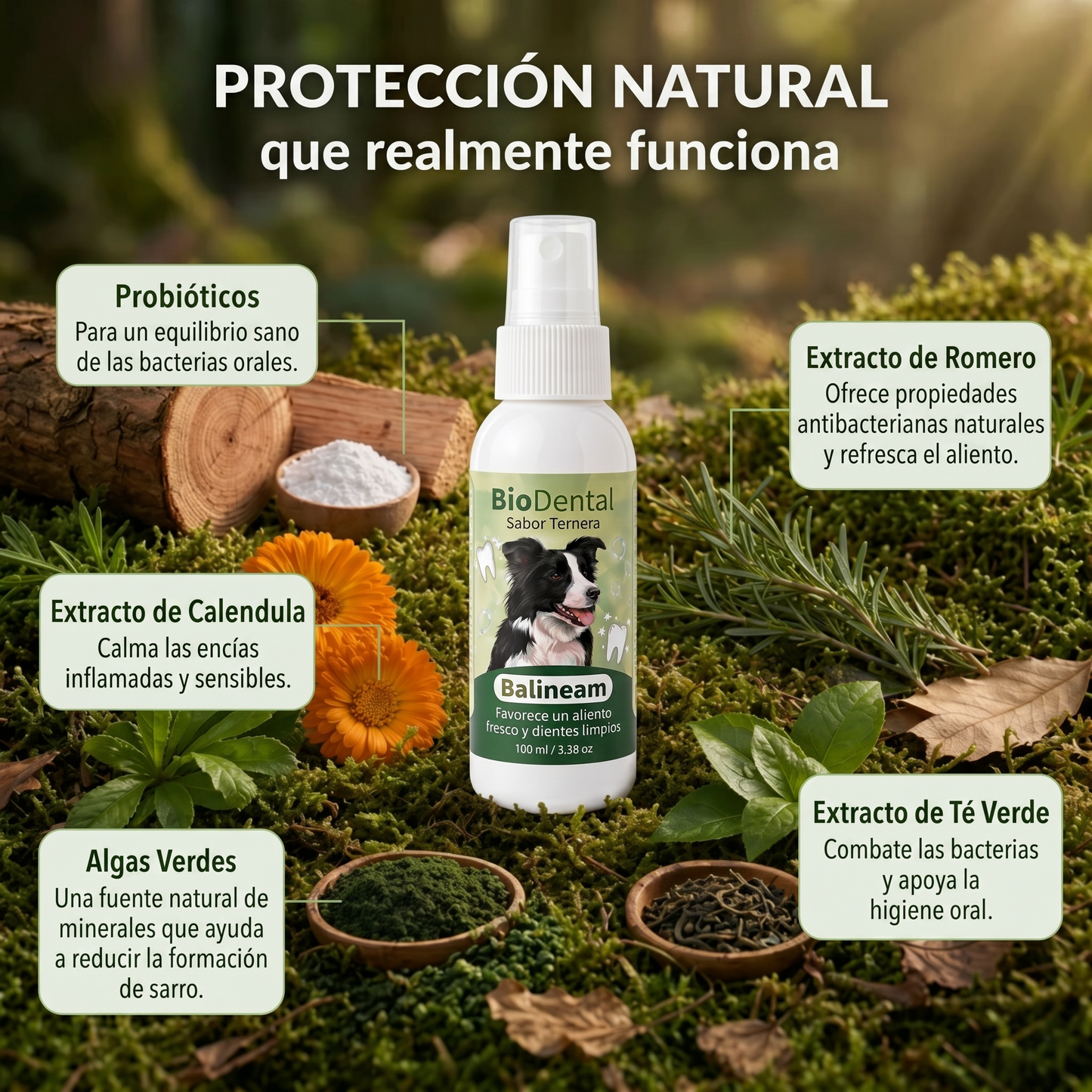 Spray Dental BauPaw™ – Elimina las bacterias causantes del sarro y el mal aliento en perros
